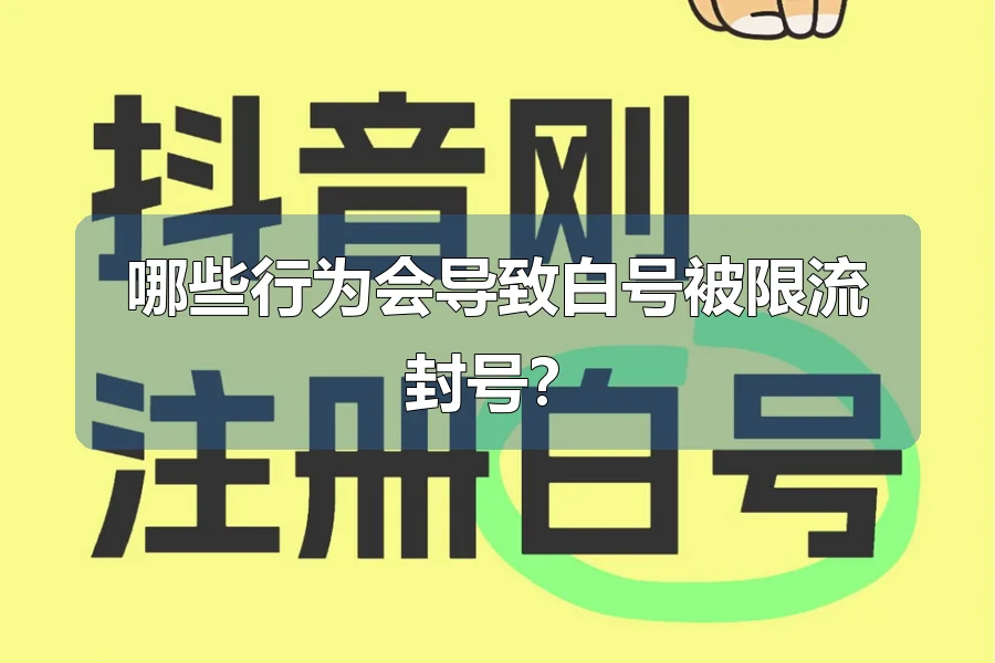 哪些行为会导致白号被限流封号?